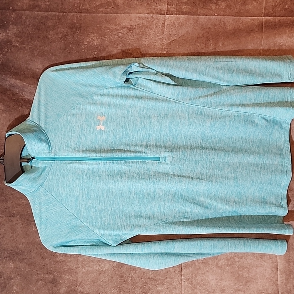 Under Armour 3/4 zip summer teal athletic zip front jacket size small